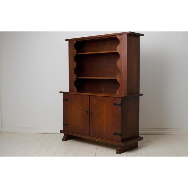 1940s Swedish Modern Stained Pine Cabinet attributed to Otto Dahlin for Åby Möbelfabrik, 1940s For Sale - Image 5 of 11