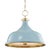 Mark D. Sikes 3 Light Painted No. 1 Pendant, Aged Brass & Baby Blue For Sale