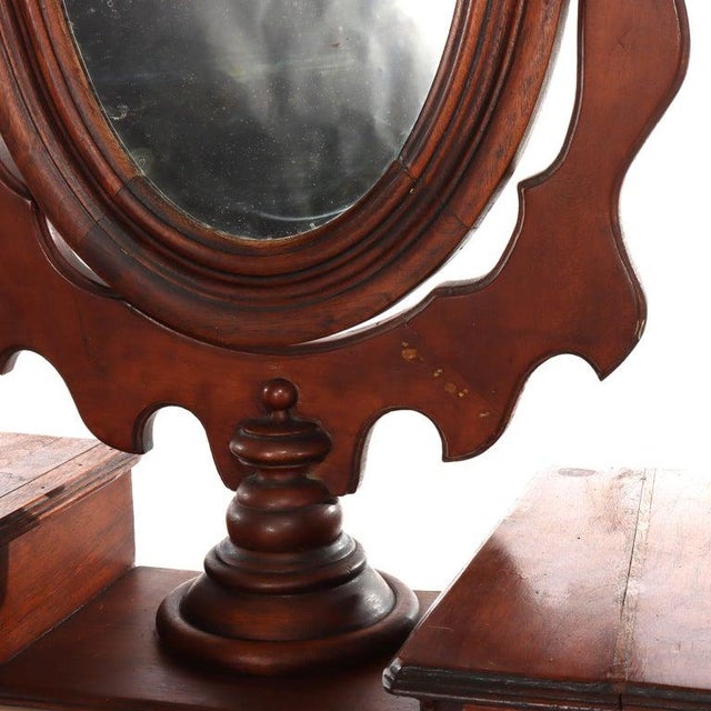 Brown Walnut 5-Drawer Marble Top Child’s Dresser With Mirror & Carved Pulls Circa 1890 For Sale - Image 8 of 18