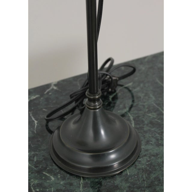 2000 - 2009 Robert Abbey Bronze Finish Desk Lamp W. Shade For Sale - Image 5 of 8