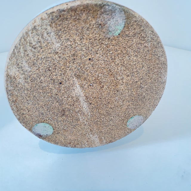 Vintage 1980s Rambling Rose Vase Gail Pittman Pottery Stoneware Floral Vase, Unsigned For Sale - Image 13 of 13