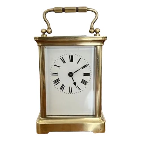 Antique Victorian French Brass Carriage Clock, 1880 For Sale