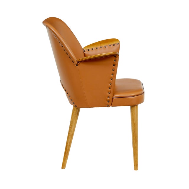 Mid-Century Modern Mid-Century Modern Swedish Leather Desk Chair, 1950 For Sale - Image 3 of 8