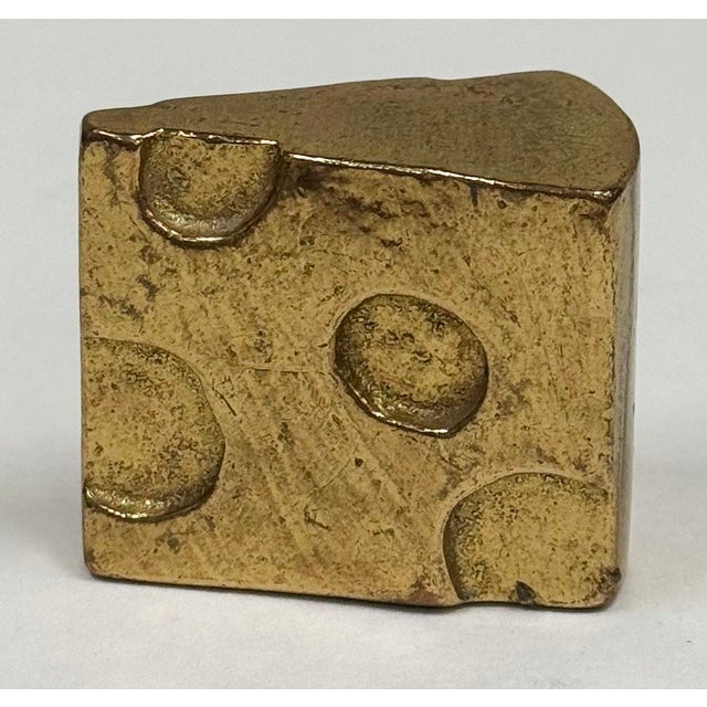 Vintage Brass Cheese Wedge Paper Weight For Sale In Kansas City - Image 6 of 9