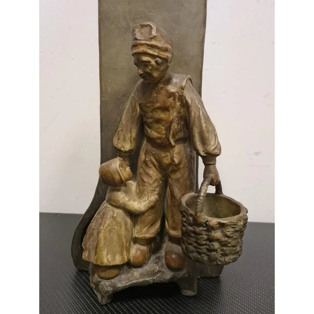 Sculpture Vase in Painted Terracotta, 1920s For Sale - Image 3 of 11