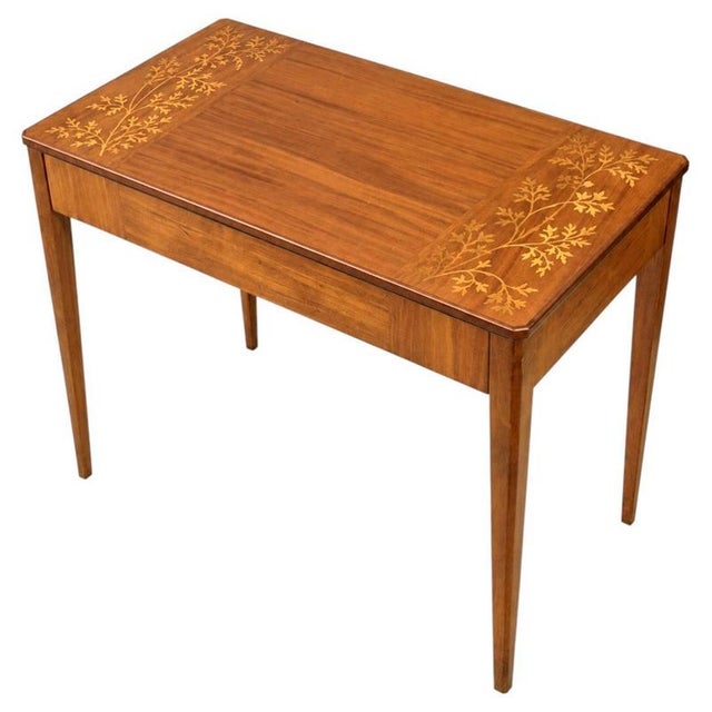 Scandinavian Modern Side Table with Intarsia Decor attributed to Carl Malmsten, 1940 For Sale - Image 9 of 9