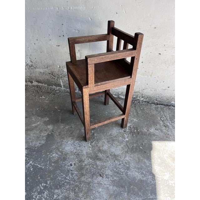 Brutalist Oak Childrens Chair, 1960s For Sale - Image 8 of 10