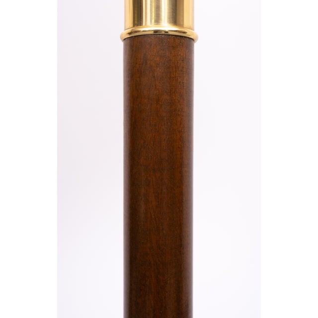 Gold Floor Lamp in Brass and Mahogany from Metalarte, Spain, 1960s For Sale - Image 8 of 11