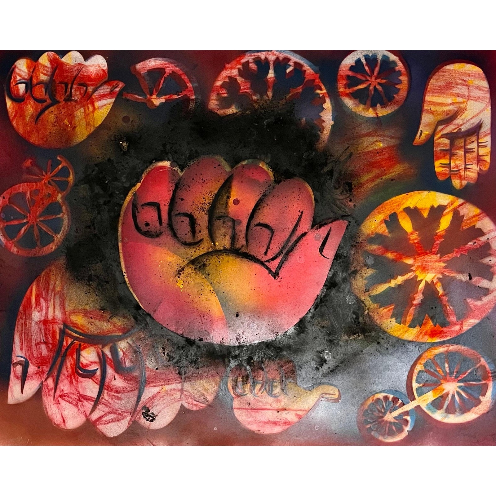 Mason Rader, Surrealist Spray Paint Painting Mixed Media Rope Burn ...