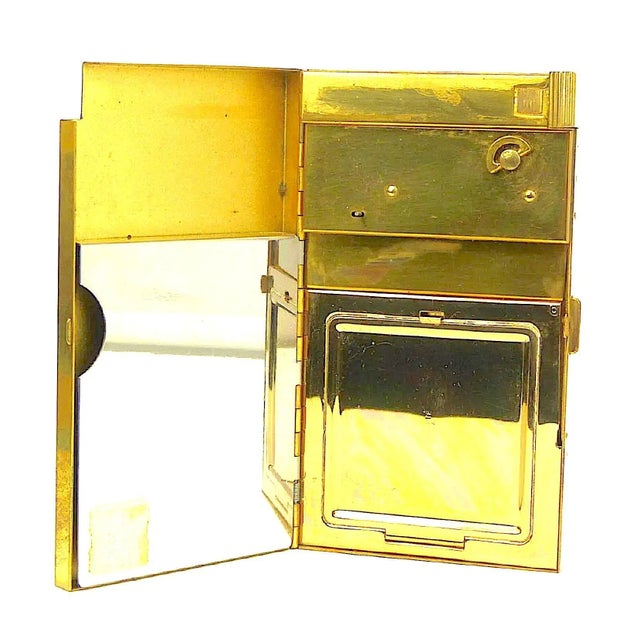 Art Deco Circa 1940 Volupte Gold Complete Compact Music Box Novelty Bag For Sale - Image 3 of 5