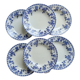 Antique Porcelain Soup Plates, 1890s, Set of 6 For Sale