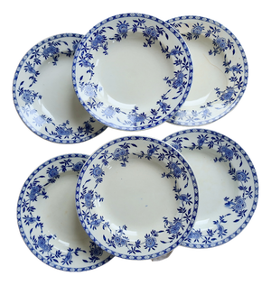 Antique Porcelain Soup Plates, 1890s, Set of 6
