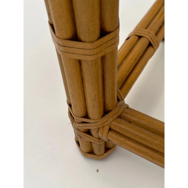 Wood McGuire Bamboo Leather & Glass Side End Table For Sale - Image 7 of 9