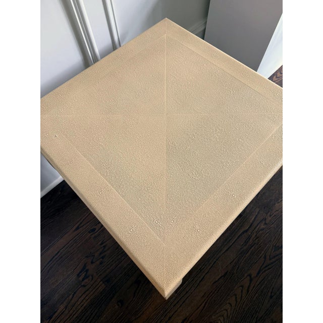 American 1970s Embossed Leather Square Table Karl Springer For Sale - Image 3 of 15