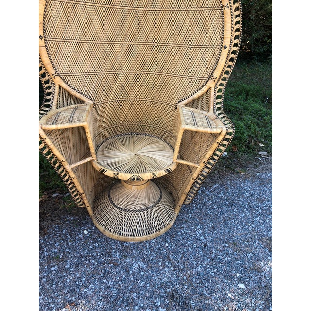 Wood Vintage Rattan Peacock Chairs a Pair For Sale - Image 7 of 13