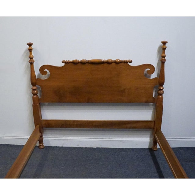 Late 20th Century Sprague & Carleton Solid Hard Rock Maple Colonial Early American Full Size Bed 210-400-784 For Sale - Image 5 of 13