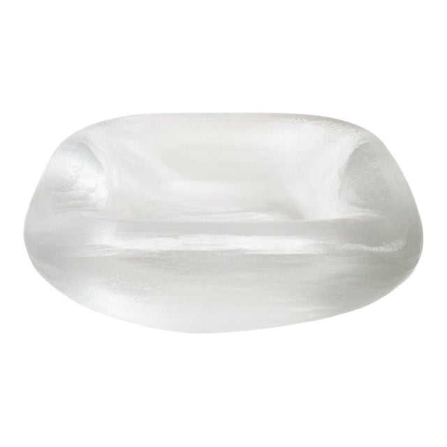 Vicke Lindstrom Hand-Chiseled Art Glass Bowl For Sale