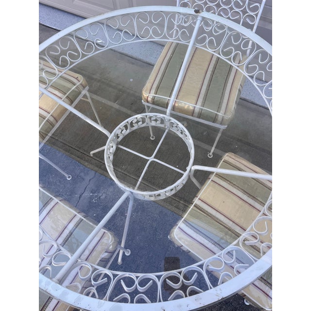 Mid-Century Arthur Umanoff Wrought Iron Patio Set For Sale - Image 9 of 11