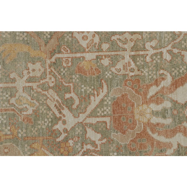 Rug & Kilim’s Oushak Style Rug in Teal Green With All Over Floral Patterns For Sale In New York - Image 6 of 7