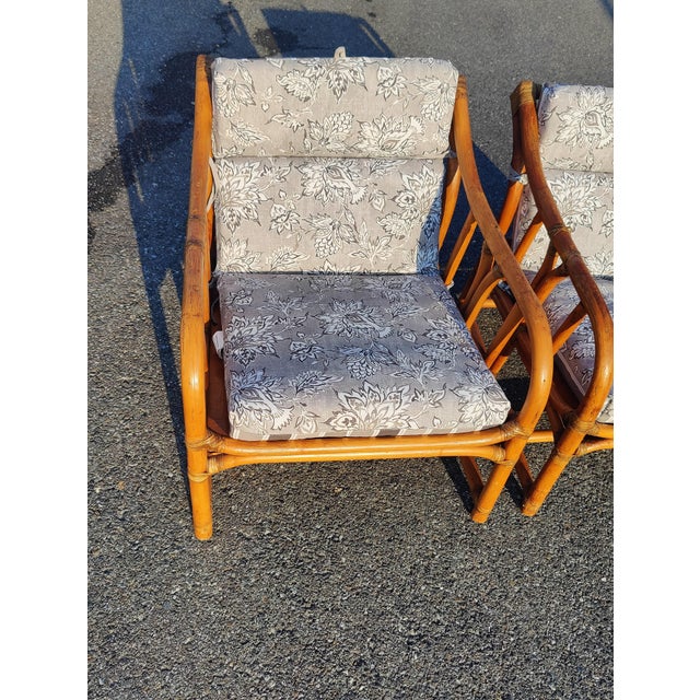 Mid 20th Century Ficks Reed Boho Chic Bamboo Lounge Chairs - a Pair ...