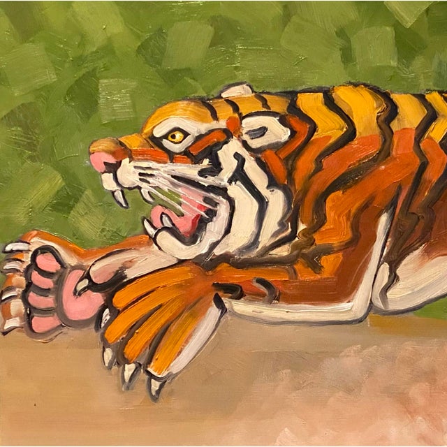 Raging Tiger Original Oil Painting Stephen McDonough | Chairish