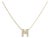 10K Yellow Gold Diamond Accent "M" Initial Bubble Pendant Necklace For Sale