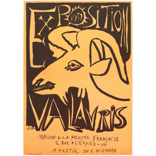 The School of Paris 1957 After Pablo Picasso, Poster "Exhibition Vallauris at House of French Thought, 1952" For Sale - Image 3 of 6