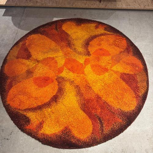 Vintage Orange Wool Rug, 1970s For Sale - Image 4 of 6