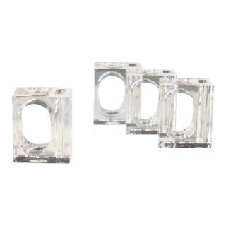 Lucite Mid-Century Bud Vase Napkin Rings- Set of 4 For Sale