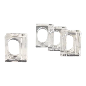 Lucite Mid-Century Bud Vase Napkin Rings- Set of 4