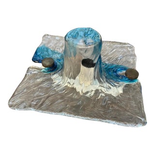 1970s Toni Zuccheri for Venini Space Age Murano Glass Square Wall Sconce For Sale