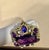Metal Huge Checker Board Cushion Cut Natural Amethyst Cocktail Ring 14KYG, 19.2gm For Sale - Image 7 of 18
