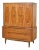 Mid Century Gentlemen's Chest With Hexagon Paneled Design and Brass Hardware For Sale