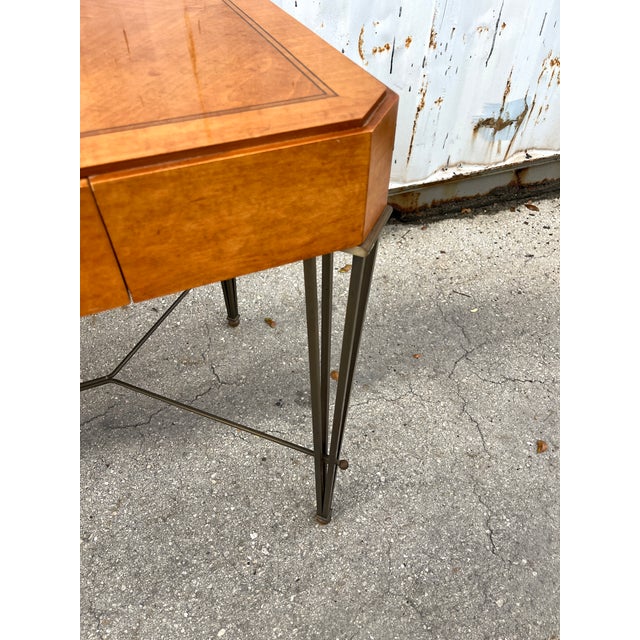 Vintage Late 20th Century Inlaid Writing Desk by Hickory & White Furniture. For Sale - Image 17 of 18