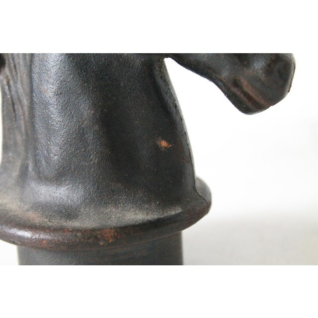 Black Cast Iron Sculpted Horse Head Hitching Post Topper For Sale - Image 8 of 11