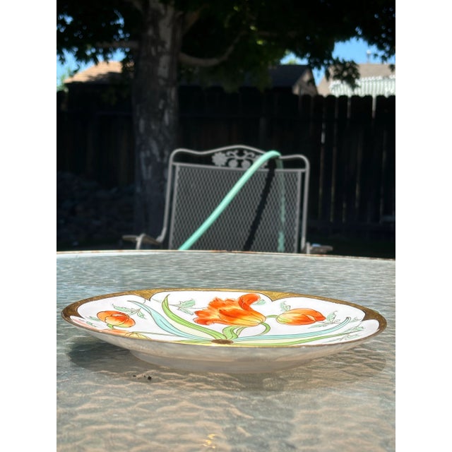 Art Nouveau Limoges Jules H Brauer Studio Hand Painted Plate. This plate has a gorgeous hand painted floral design with...