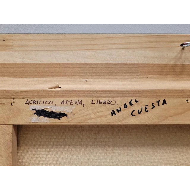 Ángel Cuesta, Abstraction, 1989, Acrylic Painting, Framed For Sale - Image 10 of 12