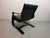 Mid-Century Modern Mid-Century Black Leather Armchairs with Black Lacquered Wooden Frames by Åke Fribytter for Nelo, Sweden, 1970s, Set of 2 For Sale - Image 3 of 13