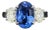 4.25 Ct Gia Certified Oval-Cut Natural Ceylon Sapphire & Diamond Ring Size 6.5 For Sale