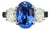 5.25 Ct Gia Certified Oval-Cut Natural Ceylon Sapphire & Diamond Ring Size 6.5 For Sale