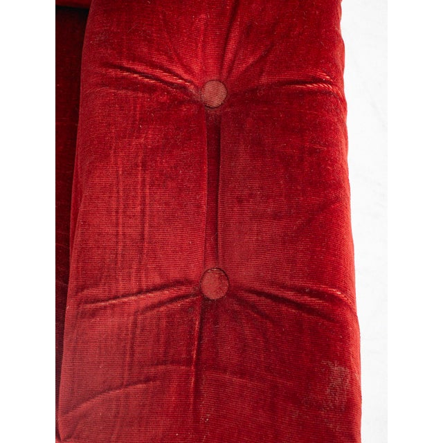 Space Age Italian Chrome and Velvet Lounge Chair For Sale - Image 10 of 11