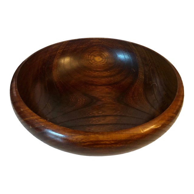 Mid 20th Century Minimalist Hardwood Footed Decorative Bowl For Sale
