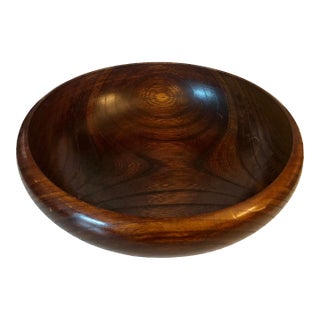 Minimalist Hardwood Footed Decorative Bowl For Sale