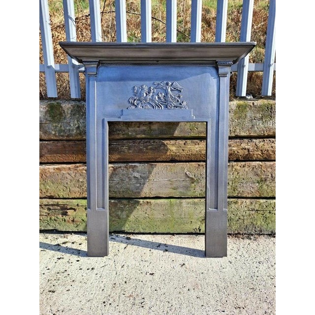 Victorian Edwardian Cast Iron Fireplace Surround for Wood Burner For Sale - Image 9 of 12