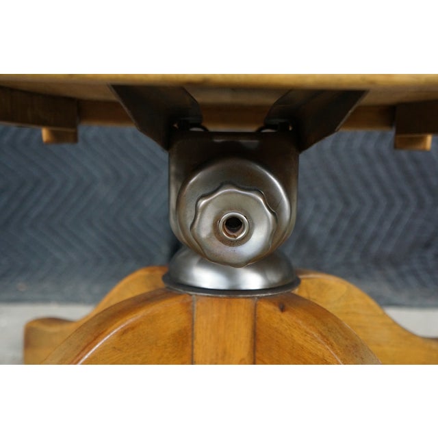 Antique 1920s Arts & Crafts Oak Bankers Desk Swivel Office Arm Chair For Sale - Image 11 of 18