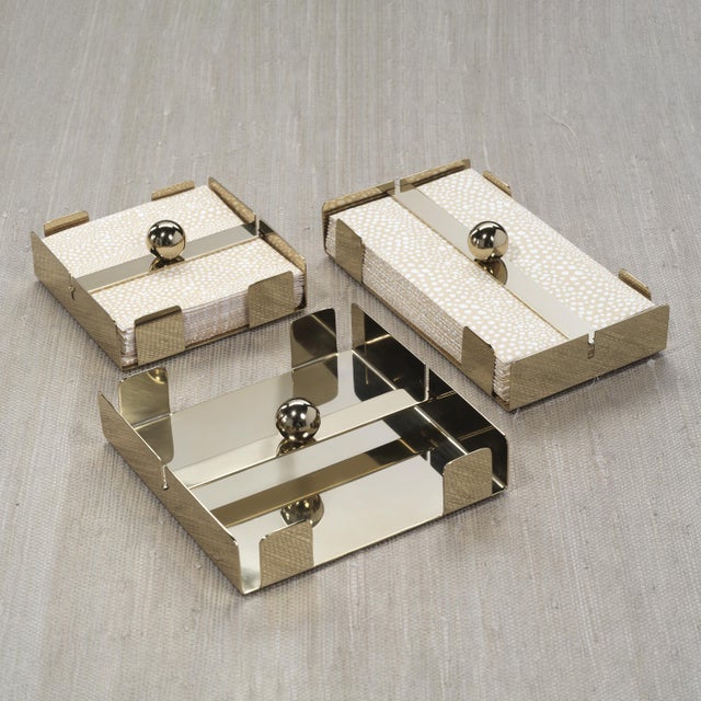 Basso Cocktail Napkin Holder, Gold For Sale - Image 4 of 6