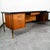 Mid Century Modern Desk Executive L Shaped Cane Walnut Large Black File Drawers For Sale - Image 9 of 12