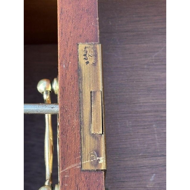 Brown Bedside Drawers in Mahogany with Brass Handles, Set of 2 For Sale - Image 8 of 9