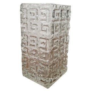 Tamara Aladin Glass Block Vase, 1960s For Sale