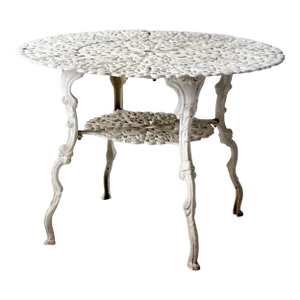 Victorian White Cast Iron Garden Table
